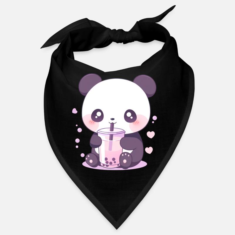 Kawaii Panda Bubble Tea Boba Tea Bandana