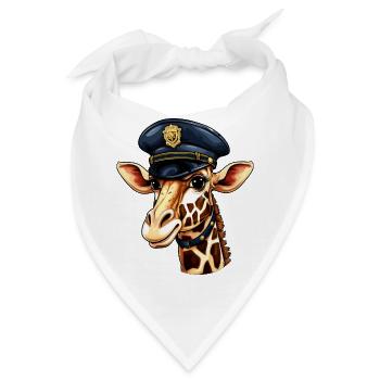 Giraffen Polizistin - Bandana - Weiß - Vorne