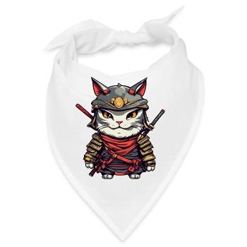 Samurai-Katze #10 - Bandana - Weiß - Vorne