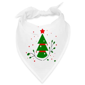 Weihnachten, Tannenbaum - Bandana - Weiß - Vorne