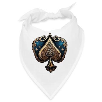 Pik / Spielkarte / Poker / Symbol / schwarz / Skat - Bandana - Weiß - Vorne