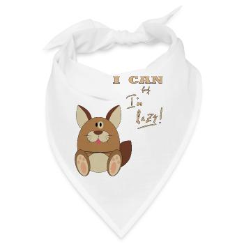 Hase, I can but I'm lazy - Bandana - Weiß - Vorne
