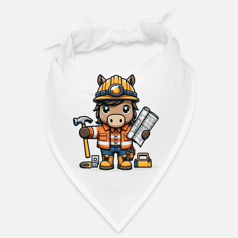 Cute Horse Construction Worker Bandana