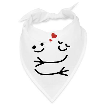 Eine liebevolle Umarmung - Geschenkidee zum Valentinstag - Bandana - Weiß - Vorne