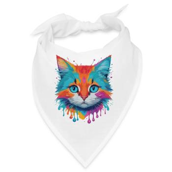 Niedliche Katze - Bandana - Weiß - Vorne