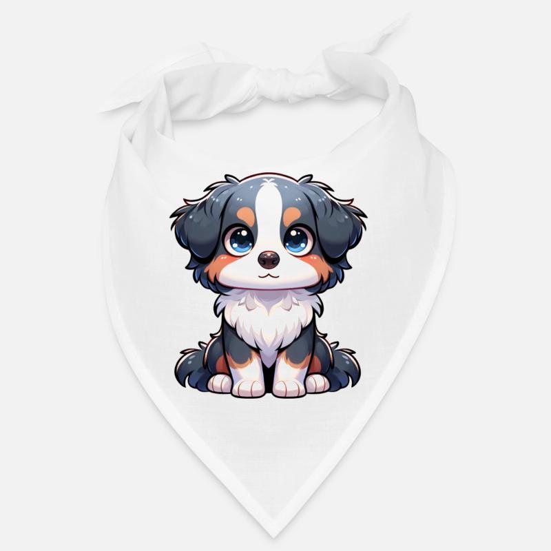 Digitale Illustration des niedlichen Australian Shepherd Bandana