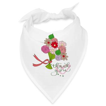 Danke Blumenstrauß - Bandana - Weiß - Vorne