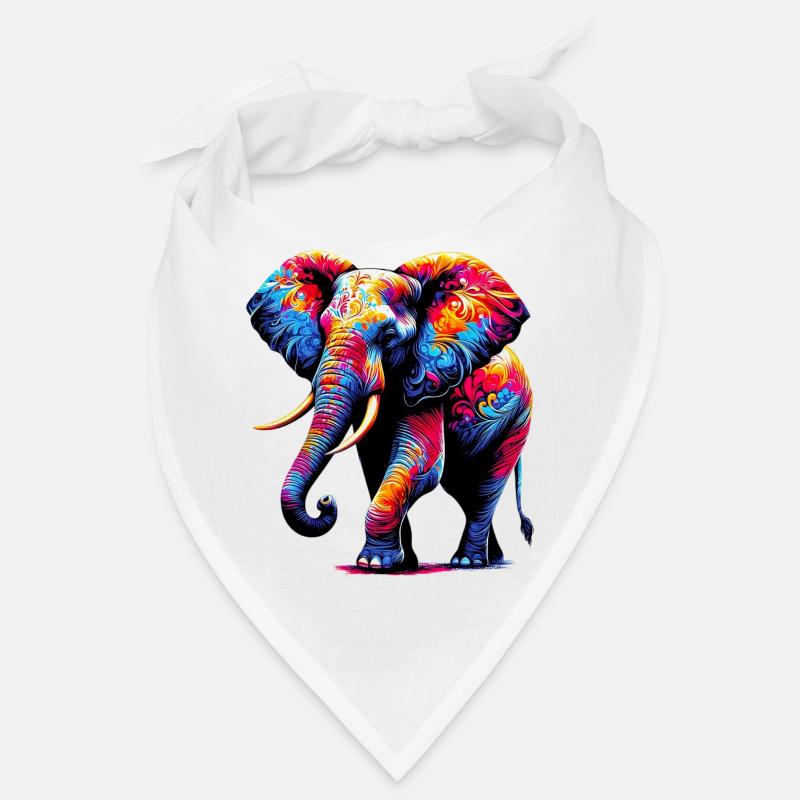 Elefant - Bandana - Weiß