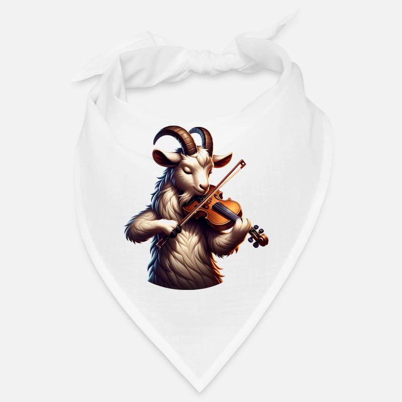 Cool goat playing violin on farm Bandana