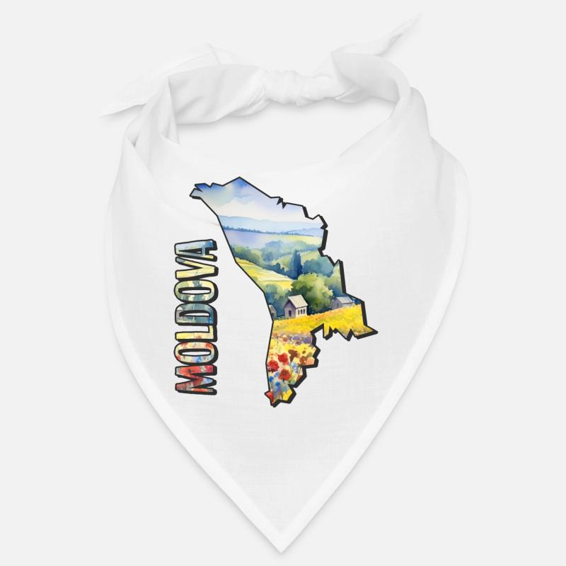 Carte à l’aquarelle de la Moldavie Bandana