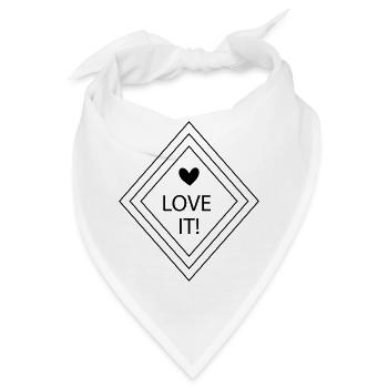 Love it! - Raute mit Herz - Bandana - Weiß - Vorne