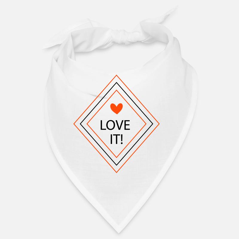 Love it! - Raute und Herz in 2 Farben - Bandana - Weiß