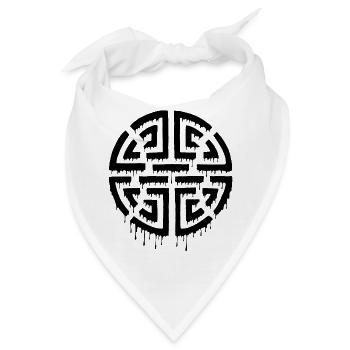 Graffiti eines schwarzen Labyrinths - Bandana - Weiß - Vorne