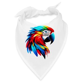 Papagei - Bandana - Weiß - Vorne