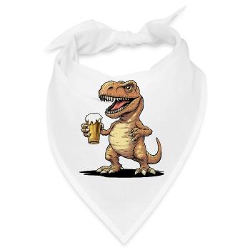 Dinosaurier Bier Dino T-Rex Bierglas Pils Lustig - Bandana - Weiß - Vorne