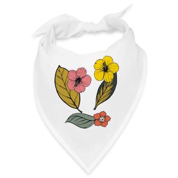 Autumn floral, Hibiskus - Bandana - Weiß - Vorne