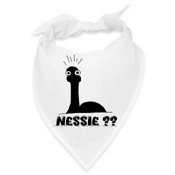 Nessie?? Minimale Loch Ness Illustration - Bandana - Weiß - Vorne