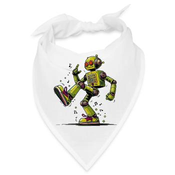 Außerirdischer außerirdischer Roboter tanzt - Bandana - Weiß - Vorne