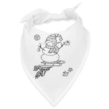 Schneemann mit Schlitten Weihnachten - Bandana - Weiß - Vorne