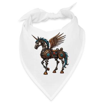 Dampf-Punk-Pferd - Bandana - Weiß - Vorne
