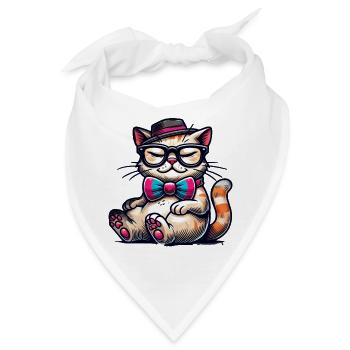 stilvolle Katze - Bandana - Weiß - Vorne