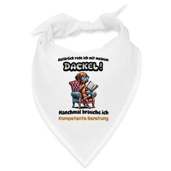 Dackel Beratung T-Shirt Desing - Bandana - Weiß - Vorne