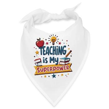 Lehren ist Meine Superkraft - Bandana - Weiß - Vorne