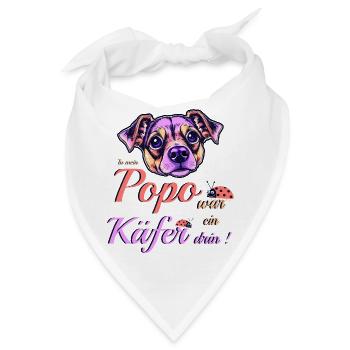 Lustiger Hund - Bandana - Weiß - Vorne
