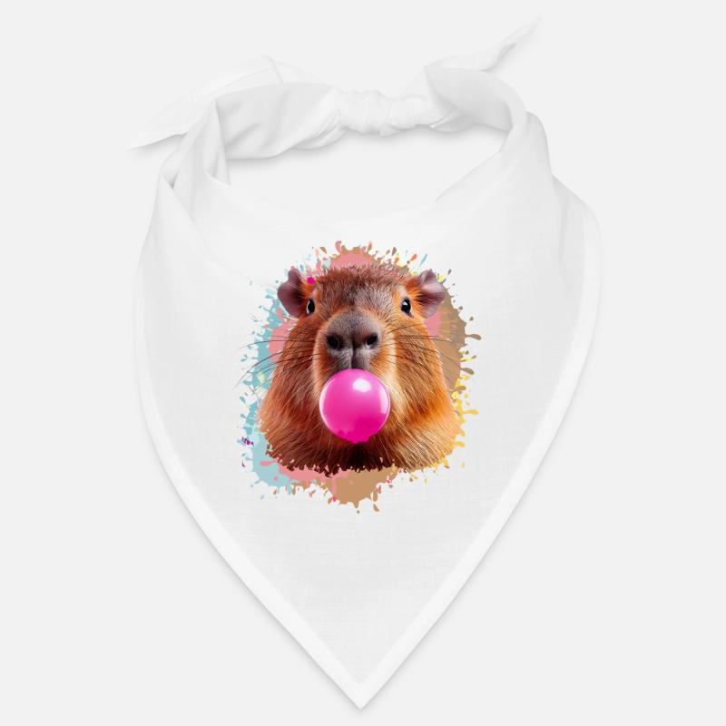 Capybara, graffiti, illustration, bubble gum Bandana