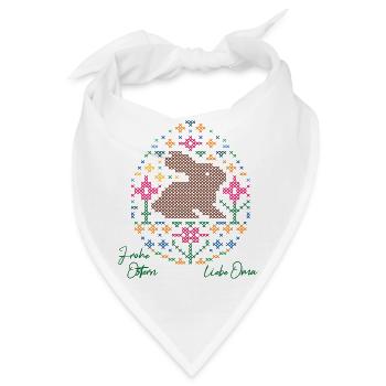 Osterei und Osterhase - Bandana - Weiß - Vorne
