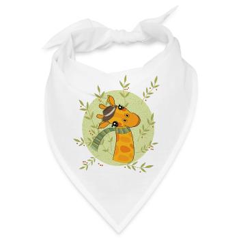 Giraffe im Frühling - Bandana - Weiß - Vorne