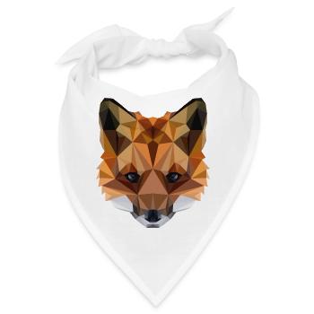 Fuchs Geometrisch – Polygon Art - Bandana - Weiß - Vorne