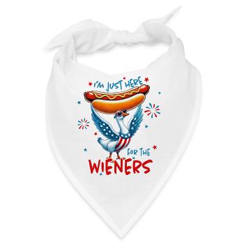 Ich bin nur wegen der Würstchen hier - Bandana - Weiß - Vorne
