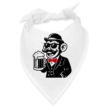 Affe Bier Sir - Bandana - Weiß - Vorne