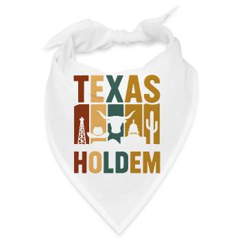 Texas Holdem Vintage Western Poker Shirt Retro - Bandana - Weiß - Vorne