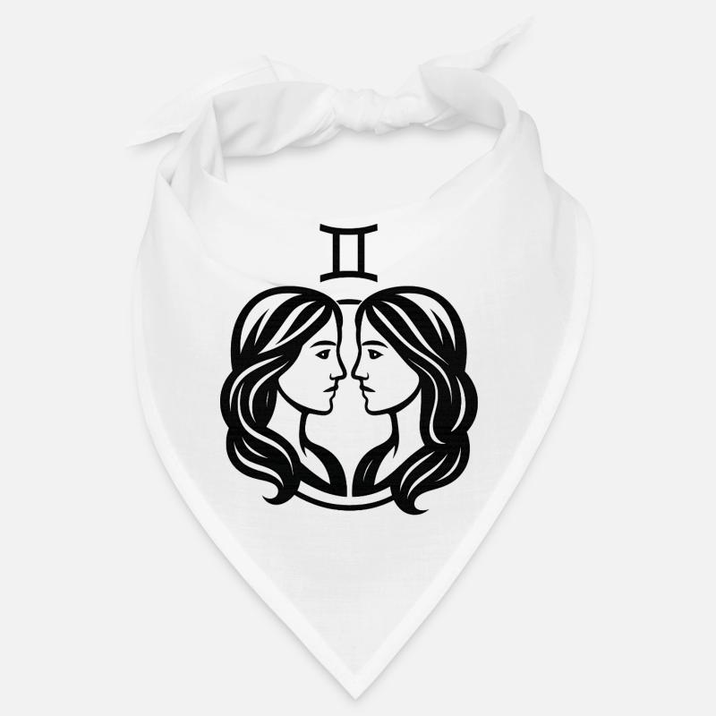 Sternzeichen Zwilling - Bandana - Weiß