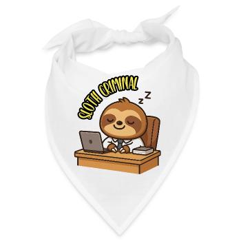 SLOTH CRIMINAL - Kawaii Tier Faultier Humor - Bandana - Weiß - Vorne