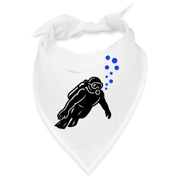 Taucher Silhouette - Bandana - Weiß - Vorne