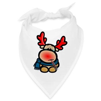 Rentier Elmondo hat Grippe - Bandana - Weiß - Vorne