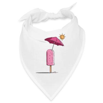 Eis-Sommertraum mit Sonnenschirm - Bandana - Weiß - Vorne