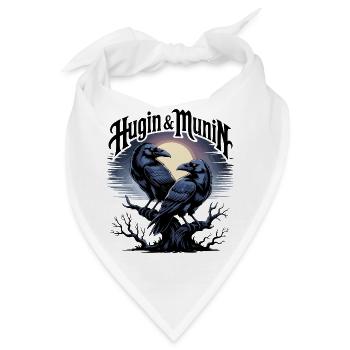 Hugin und Munin - Wächter der Gedanken - Bandana - Weiß - Vorne