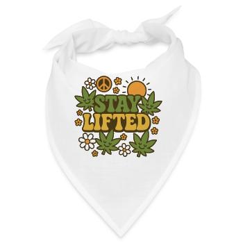 Stay Lifted Retro Hippie Cannabis Design - Bandana - Weiß - Vorne