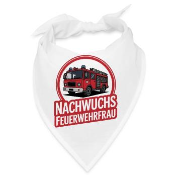 Nachwuchs Feuerwehrfrau – Geschenkidee - Bandana - Weiß - Vorne