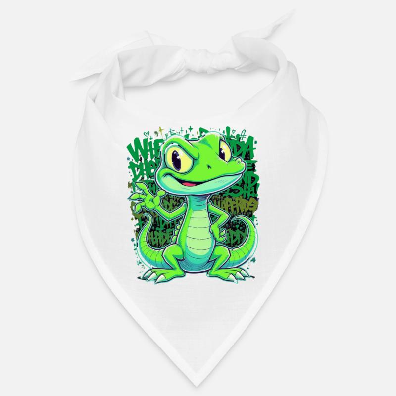 Fröhliche Echse – Witziger Comic Style Bandana