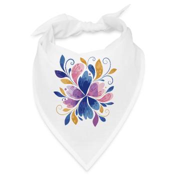 Elegantes Schmetterlings-Blumendesign - Bandana - Weiß - Vorne