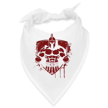 Krieger in Rüstung mit Schild - Bandana - Weiß - Vorne
