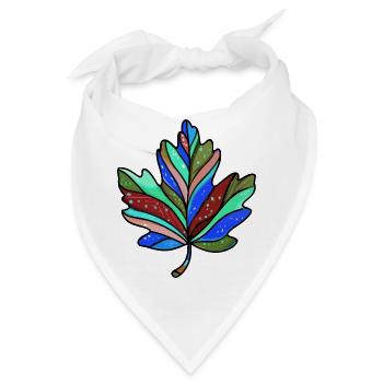 Blatt Herbst Bunt Ahorn - Bandana - Weiß - Vorne
