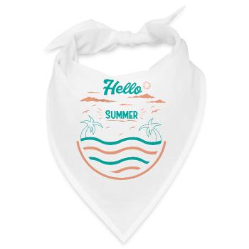 Sommerliches Palmen Strand Design - Bandana - Weiß - Vorne