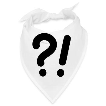 Fragezeichen und Ausrufezeichen - Bandana - Weiß - Vorne