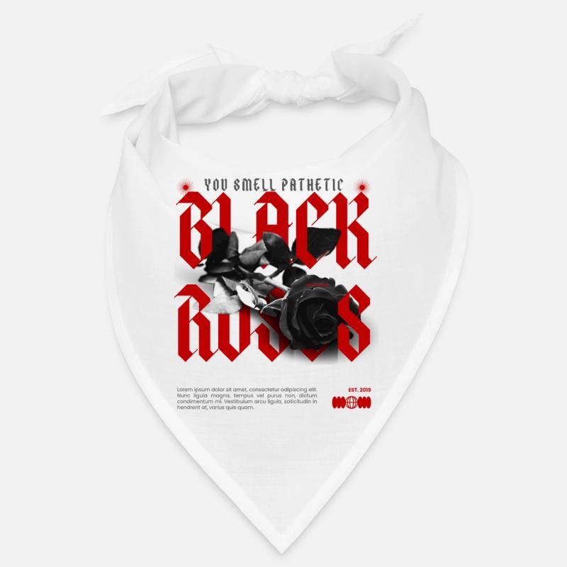Rebellious black rose with statement Bandana